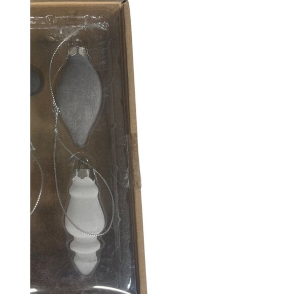 St. Nicholas Square Set Of 6 Christmas Brushed Felt Ornaments Black Gray - Picture 5 of 5